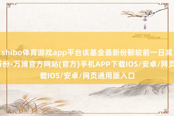 shibo体育游戏app平台该基金最新份额较前一日减少900.00万份-万博官方网站(官方)手机APP下载IOS/安卓/网页通用版入口