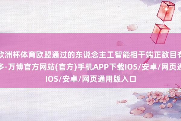 欧洲杯体育欧盟通过的东说念主工智能相干端正数目有100条之多-万博官方网站(官方)手机APP下载IOS/安卓/网页通用版入口