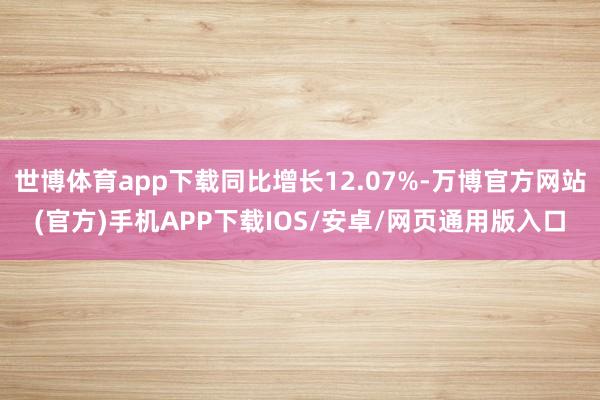 世博体育app下载同比增长12.07%-万博官方网站(官方)手机APP下载IOS/安卓/网页通用版入口