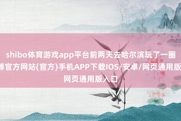 shibo体育游戏app平台前两天去哈尔滨玩了一圈-万博官方网站(官方)手机APP下载IOS/安卓/网页通用版入口