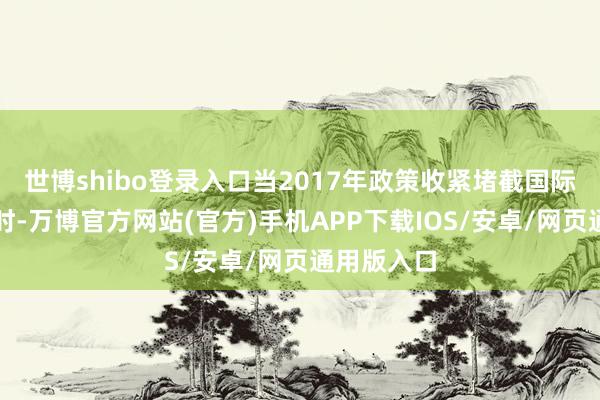 世博shibo登录入口当2017年政策收紧堵截国际融资通谈时-万博官方网站(官方)手机APP下载IOS/安卓/网页通用版入口