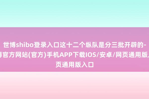 世博shibo登录入口这十二个纵队是分三批开辟的-万博官方网站(官方)手机APP下载IOS/安卓/网页通用版入口