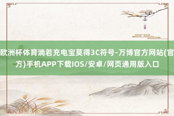 欧洲杯体育淌若充电宝莫得3C符号-万博官方网站(官方)手机APP下载IOS/安卓/网页通用版入口