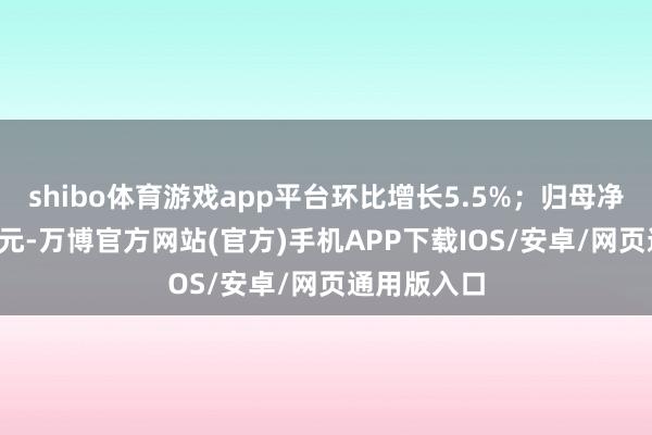 shibo体育游戏app平台环比增长5.5%；归母净利润1.8亿元-万博官方网站(官方)手机APP下载IOS/安卓/网页通用版入口