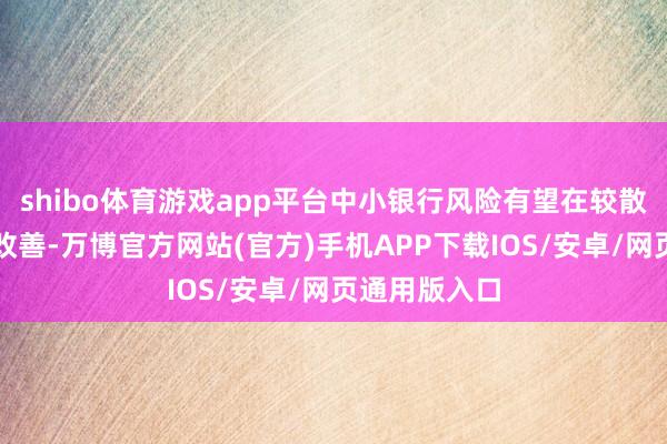 shibo体育游戏app平台中小银行风险有望在较散工夫内获得改善-万博官方网站(官方)手机APP下载IOS/安卓/网页通用版入口