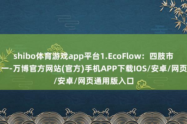shibo体育游戏app平台1.EcoFlow：四肢市集指令者之一-万博官方网站(官方)手机APP下载IOS/安卓/网页通用版入口