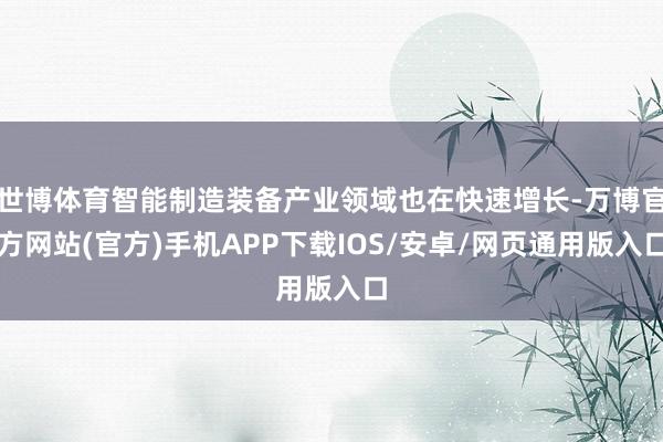 世博体育智能制造装备产业领域也在快速增长-万博官方网站(官方)手机APP下载IOS/安卓/网页通用版入口