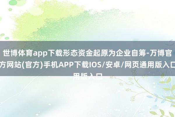 世博体育app下载形态资金起原为企业自筹-万博官方网站(官方)手机APP下载IOS/安卓/网页通用版入口