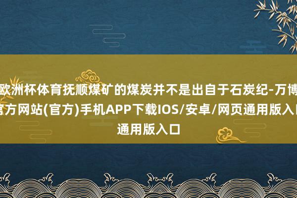 欧洲杯体育抚顺煤矿的煤炭并不是出自于石炭纪-万博官方网站(官方)手机APP下载IOS/安卓/网页通用版入口