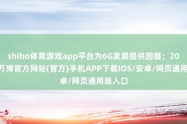 shibo体育游戏app平台为6G发展提供因循；2021年-万博官方网站(官方)手机APP下载IOS/安卓/网页通用版入口