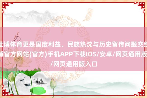 世博体育更是国度利益、民族热沈与历史留传问题交织-万博官方网站(官方)手机APP下载IOS/安卓/网页通用版入口