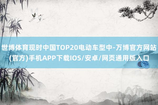 世博体育现时中国TOP20电动车型中-万博官方网站(官方)手机APP下载IOS/安卓/网页通用版入口