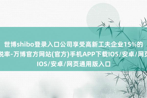 世博shibo登录入口公司享受高新工夫企业15%的所得税优惠税率-万博官方网站(官方)手机APP下载IOS/安卓/网页通用版入口