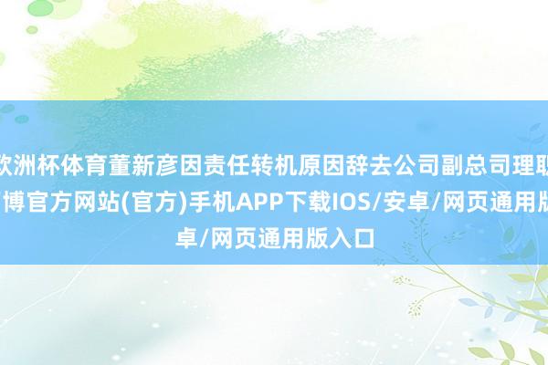 欧洲杯体育董新彦因责任转机原因辞去公司副总司理职务-万博官方网站(官方)手机APP下载IOS/安卓/网页通用版入口