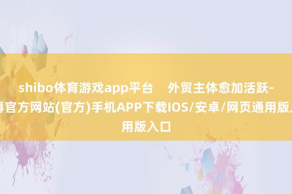 shibo体育游戏app平台    外贸主体愈加活跃-万博官方网站(官方)手机APP下载IOS/安卓/网页通用版入口