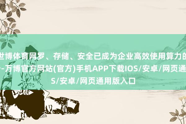 世博体育网罗、存储、安全已成为企业高效使用算力的关节身分-万博官方网站(官方)手机APP下载IOS/安卓/网页通用版入口